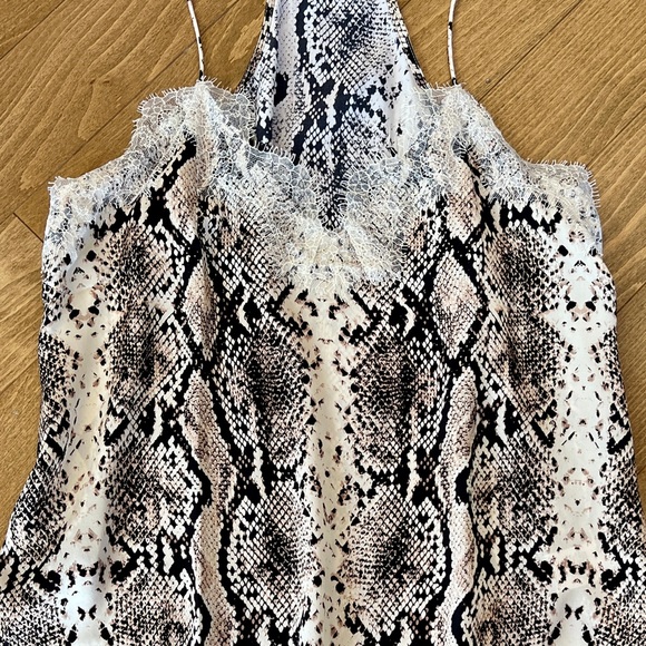CAMI NYC Racer Snake-Print Charmeuse Cami with Lace (XS) - Picture 5 of 14